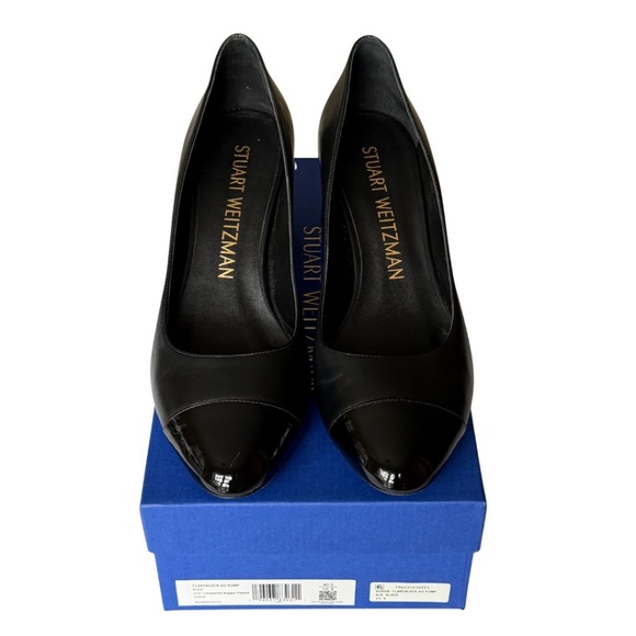 Stuart Weitzman Flareblock 60 Black Nappa Patent Pump Size 10 Includes Box - Picture 3 of 10